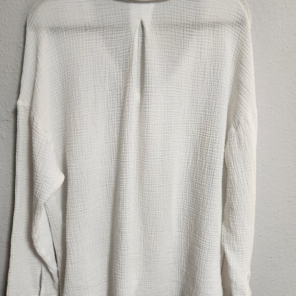 Shade & Shore White Gauze Muslin Swim Shirt XL - Picture 7 of 9